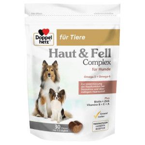 DOPPELHERZ für Tiere Haut&Fell Compl.Chews f.Hunde